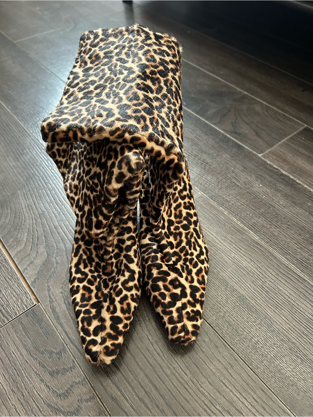 Jimmy Choo Leopard Kitten Heel Booties 36- Brown/Black
